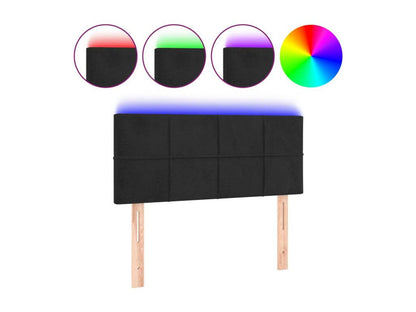 Black LED Headboard 100x5x78/88 cm Velvet CLPR88285