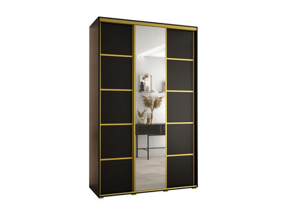 Ventoriq 5 Sliding Door Wardrobe 235.2/160/60 3 Doors Black/Black/Gold KZSU90614