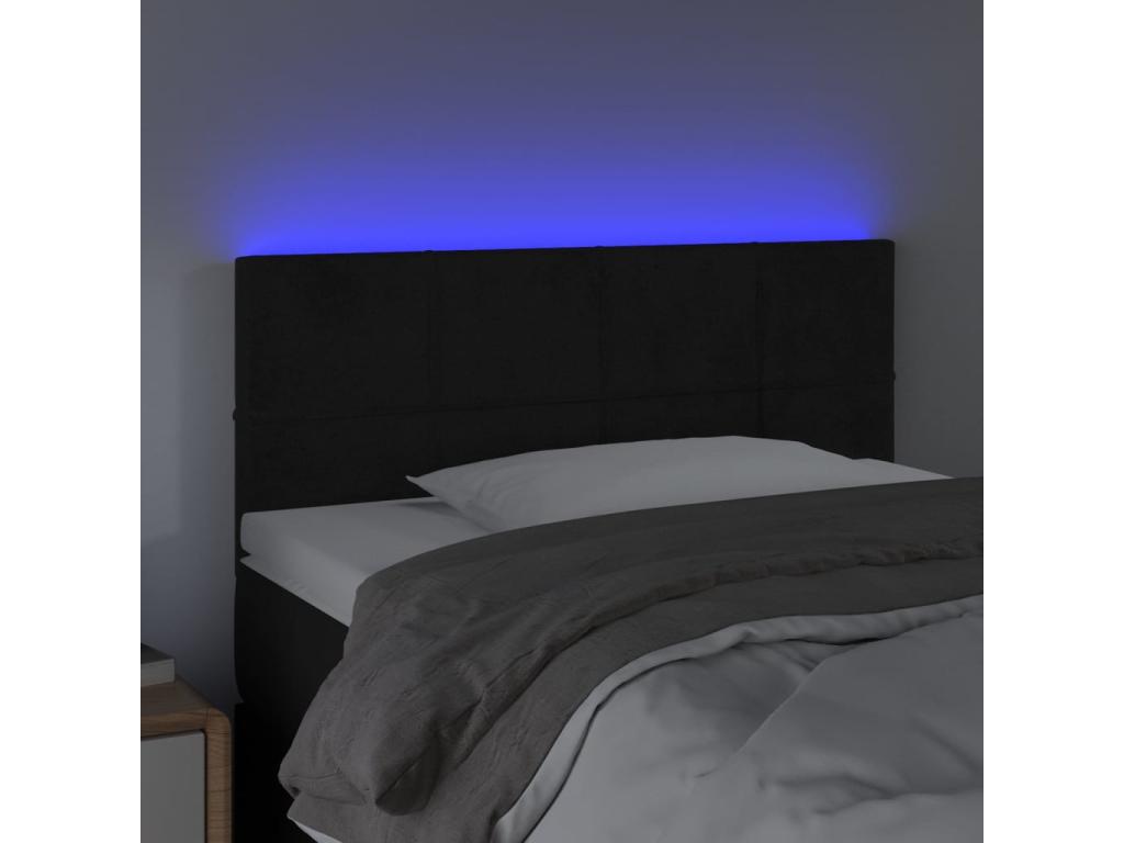 Black LED Headboard 100x5x78/88 cm Velvet CLPR88285