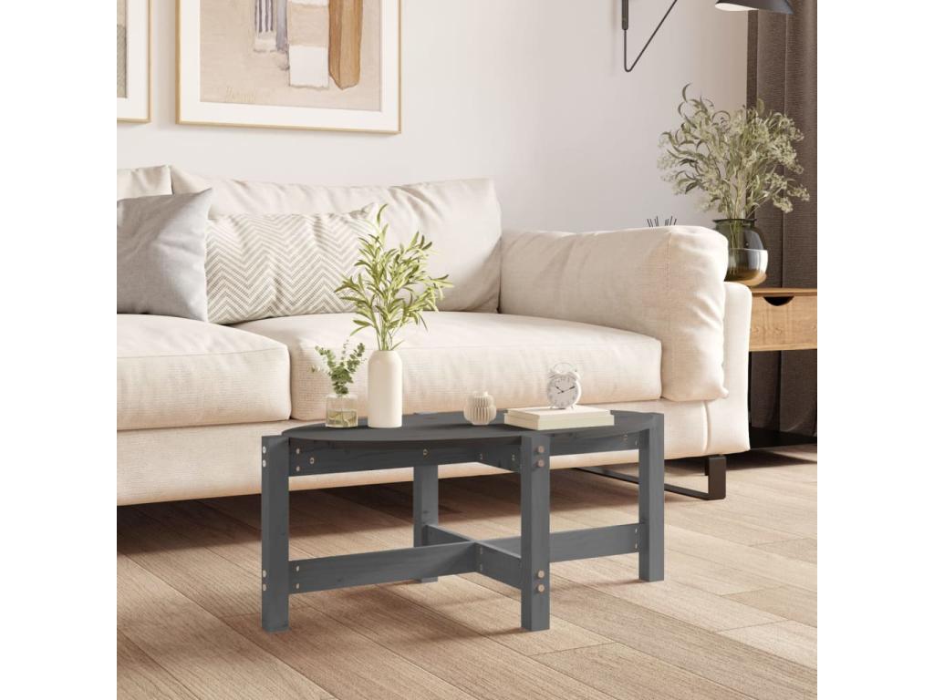 Grey Coffee Table 87x48x35 Solid Pine Wood VIQB74425