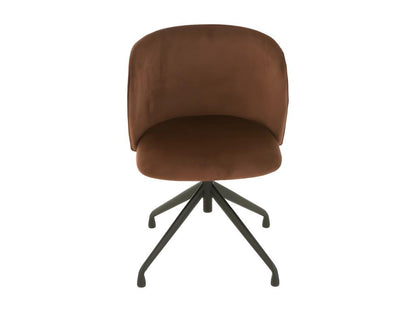 Lumenao Velvet Swivel Chair 56cm Dark Brown MYSR83705