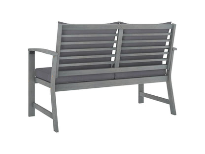 Ventoriq OUNO64583 120cm Garden Bench and Dark Grey Cushion Solid Wood