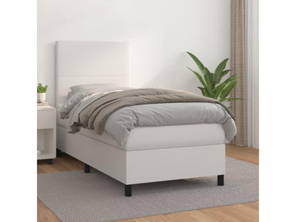 Ventoriq bed base with mattress, white, 90x200 cm, faux leather, LAHW62792