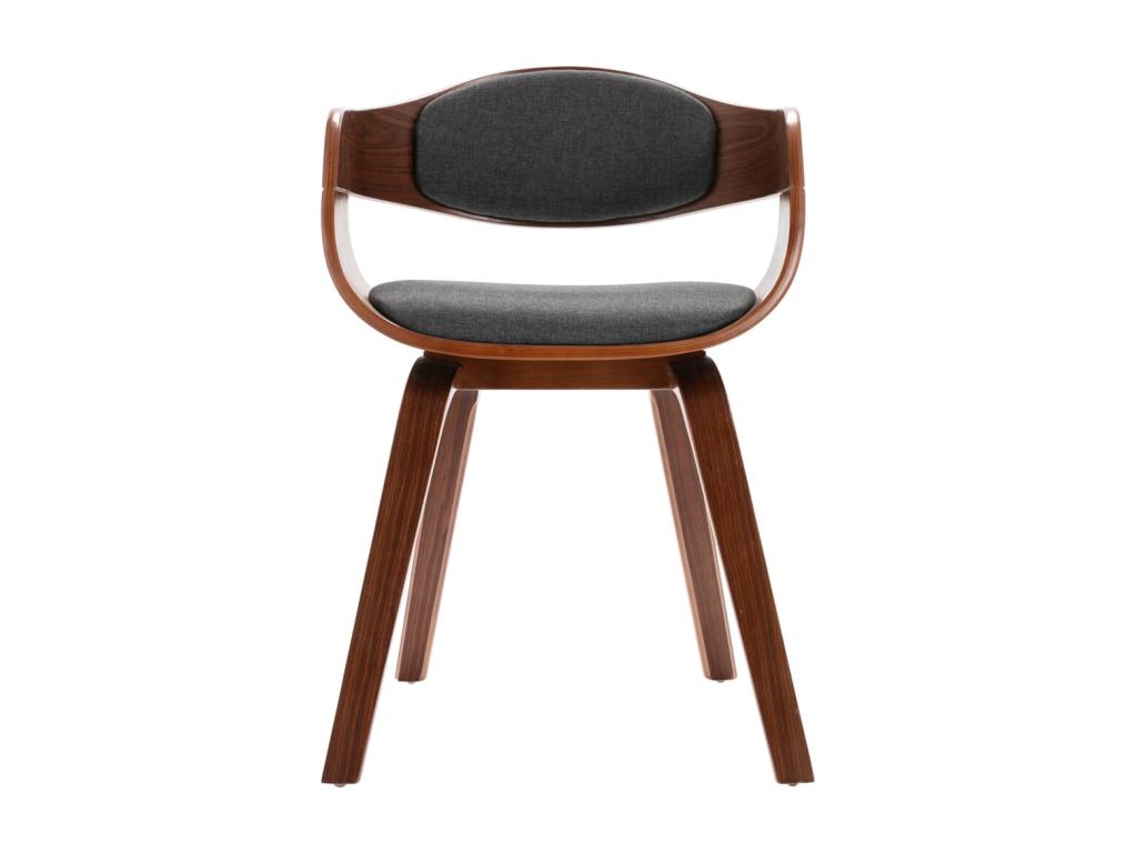 Dining chairs, set of 2, bentwood and grey fabric, CMLF64052