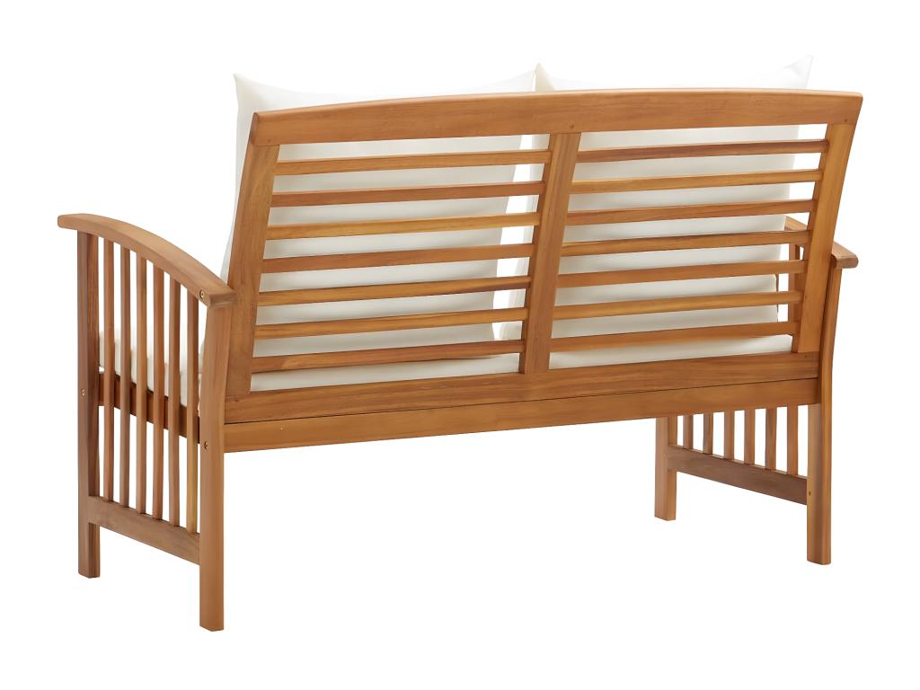 Ventoriq THDS05431 Garden Bench with Cushions, 119 cm, Solid Wood
