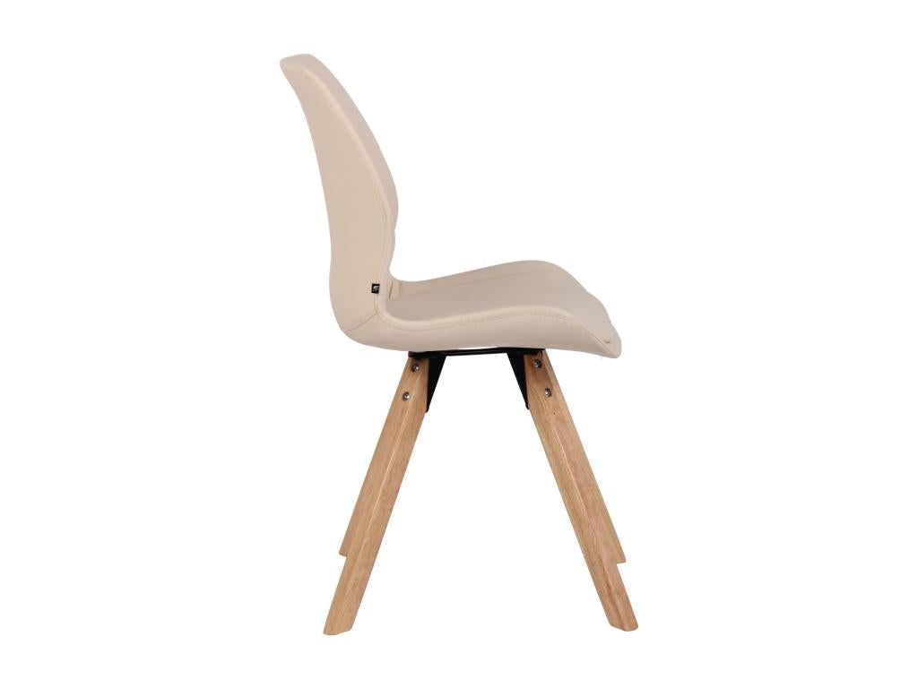 Dining chair - Faux leather / Wood - Cream - Ventoriq JZIG05581
