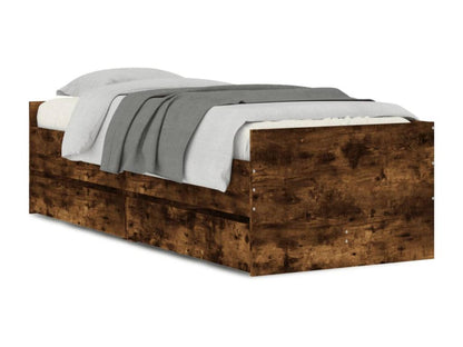 Bed frame with drawers, smoked oak, 90x200 OGDT07624