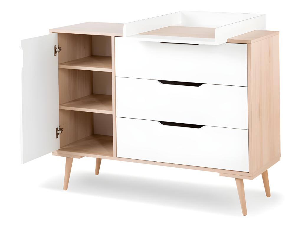 Changing table top for LittleSky by Ventoriq changing unit, Beech and White LWCQ97639