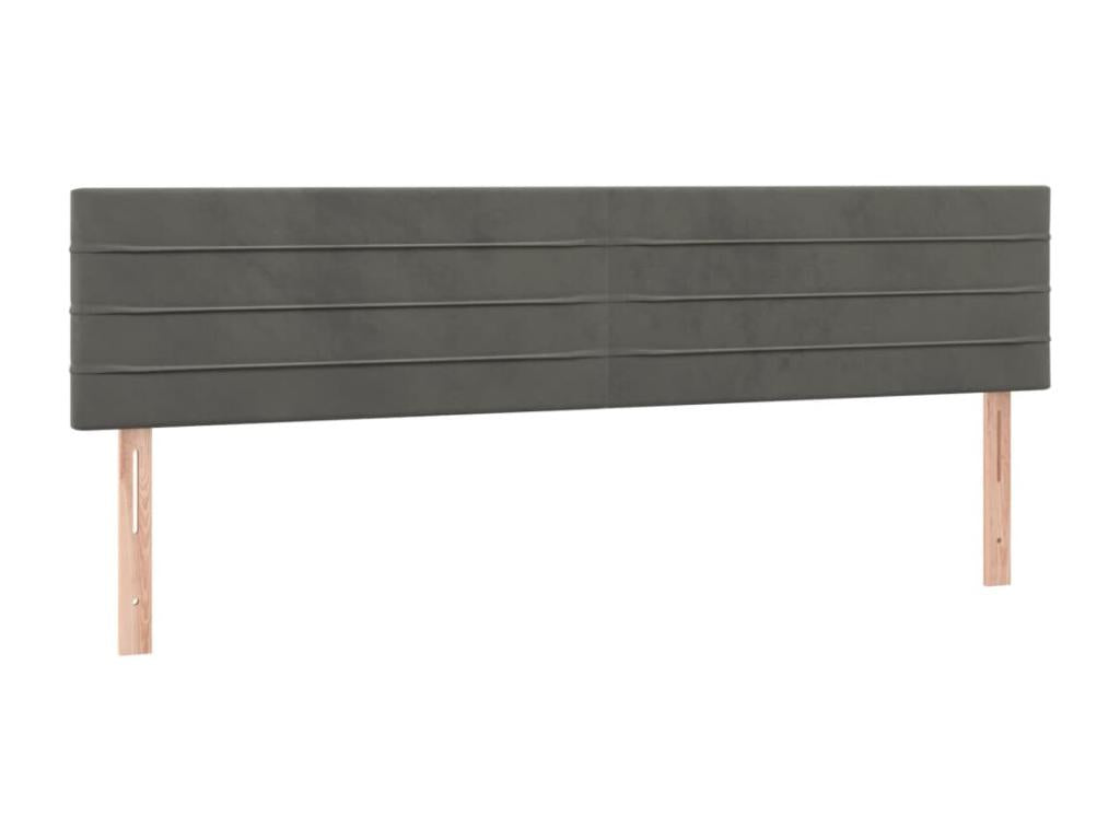 2-piece headboard, dark grey, 100x5x78/88 cm, velvet, IDZF43239