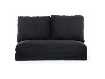 Ventoriq Multi-Position Convertible Velvet Armchair - Black - 2-Seater XWLN43599