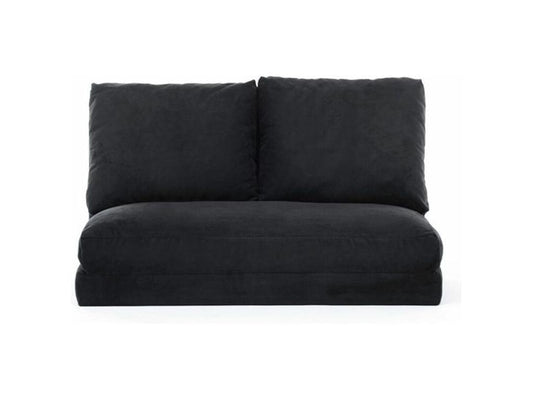 Ventoriq Multi-Position Convertible Velvet Armchair - Black - 2-Seater XWLN43599