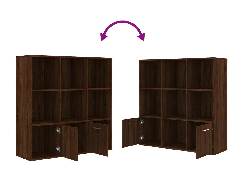 Bookcase, Brown Oak, 98x30x98 cm, EIPV14009