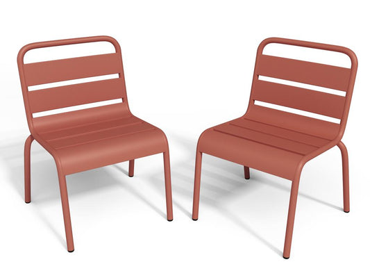 Set of 2 stackable metal garden chairs for children - Ventoriq EUMO17064