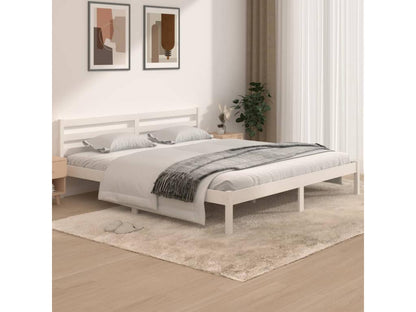 Bed frame Solid pine wood 180x200 cm White Super Ventoriq FTZI81837