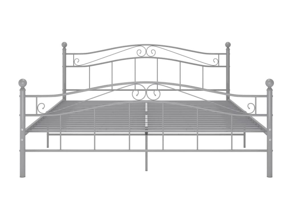 Bed frame without mattress, grey metal, 160x200 cm, VMNN25564