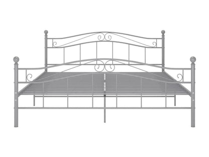 Bed frame without mattress, grey metal, 160x200 cm, VMNN25564