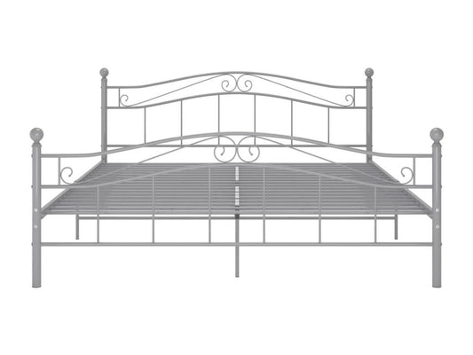 Bed frame without mattress, grey metal, 160x200 cm, VMNN25564