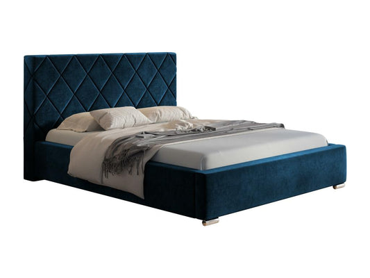 Ventoriq Upholstered Bed 140x200 Ventoriq - Double Bed with Storage Bed 140x200 cm Blue Ventoriq 77 LUBE62441
