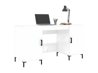 Glossy white desk 140x50x75 cm Engineered wood HSPE42987