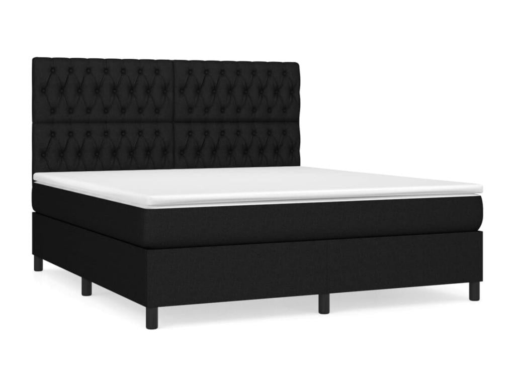 Ventoriq bed base with mattress, black, 180x200 cm, fabric, FHEN85341