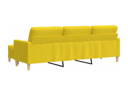 3-seater sofa with footrest, light yellow, 210 cm, fabric, HTDB14710