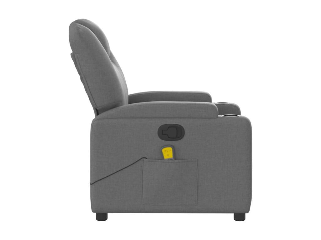 Dark Grey Reclining Massage Chair, Fabric DHID27634