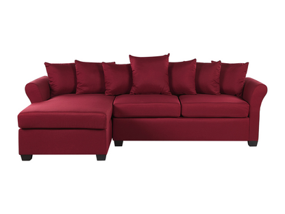 - Corner Sofa - Lumenao - Right Side in Dark Red Fabric FTOX93700