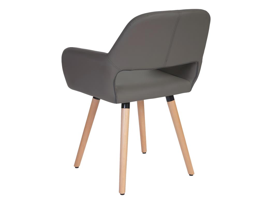 6x Ventoriq-A50 II dining chair, retro 1950s design armchair - grey faux leather NPYZ23876
