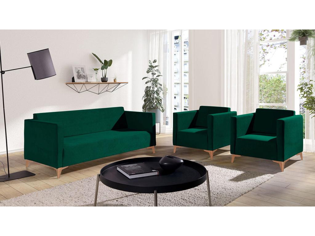 Ventoriq 100 Green Sofa 176x82x74cm Upholstery Plastic Legs OZSN19098