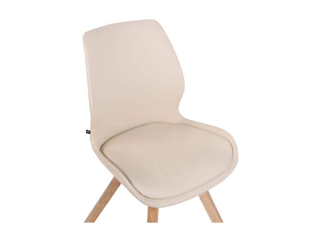 Dining chair - Faux leather / Wood - Cream - Ventoriq JZIG05581