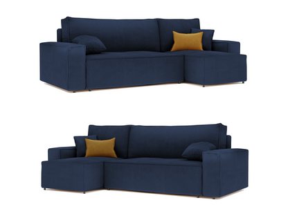 Paris reversible corner sofa bed in blue fabric XMOR80433