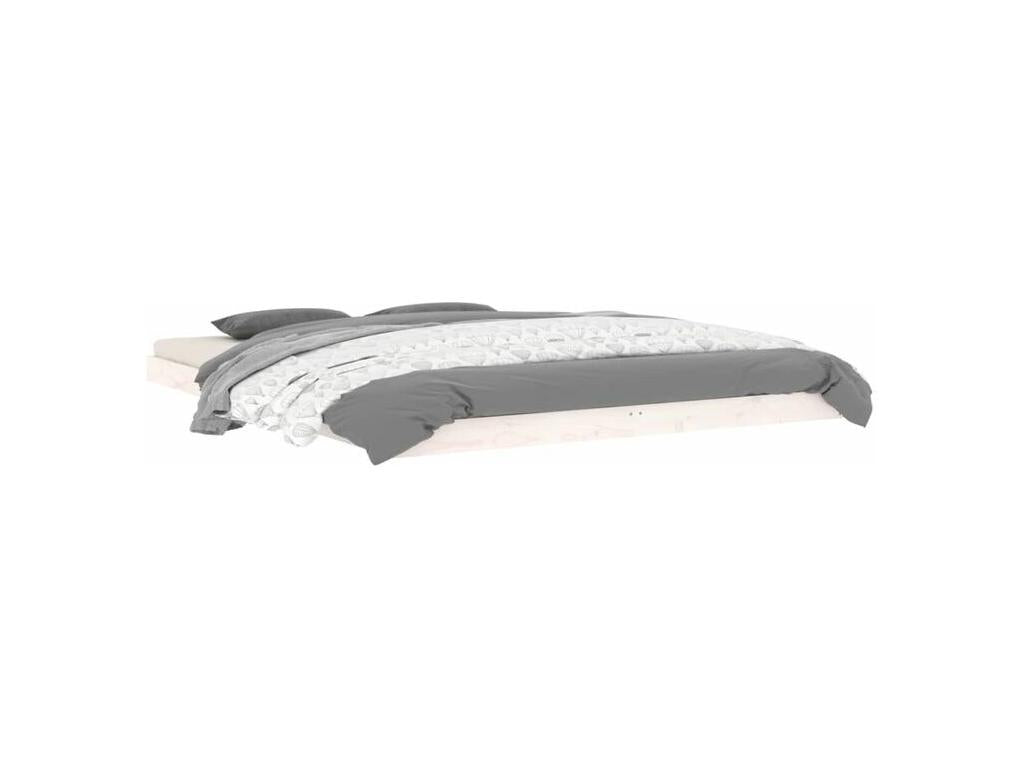 White bed frame 150x200 extra large solid pine wood VPQP27004