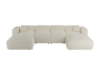 Ventoriq IMEZ62099 Large Panoramic Corner Sofa in White Bouclé Fabric