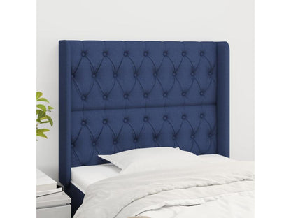 Headboard with wings, Blue, 93x16x118/128 cm, Fabric FWXX16799