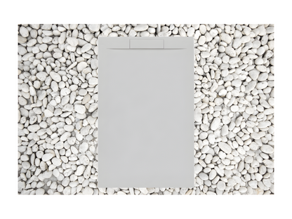 Ventoriq PLUS 80x130 cm Grey Shower Tray in Resin and Marble Powder with Side Grid in Marble Resin PZOV62182