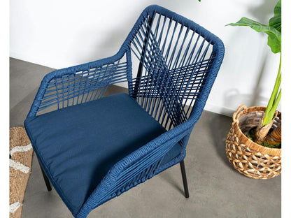 Ventoriq MMZN00660 Navy Blue Braided Rope Garden Chair