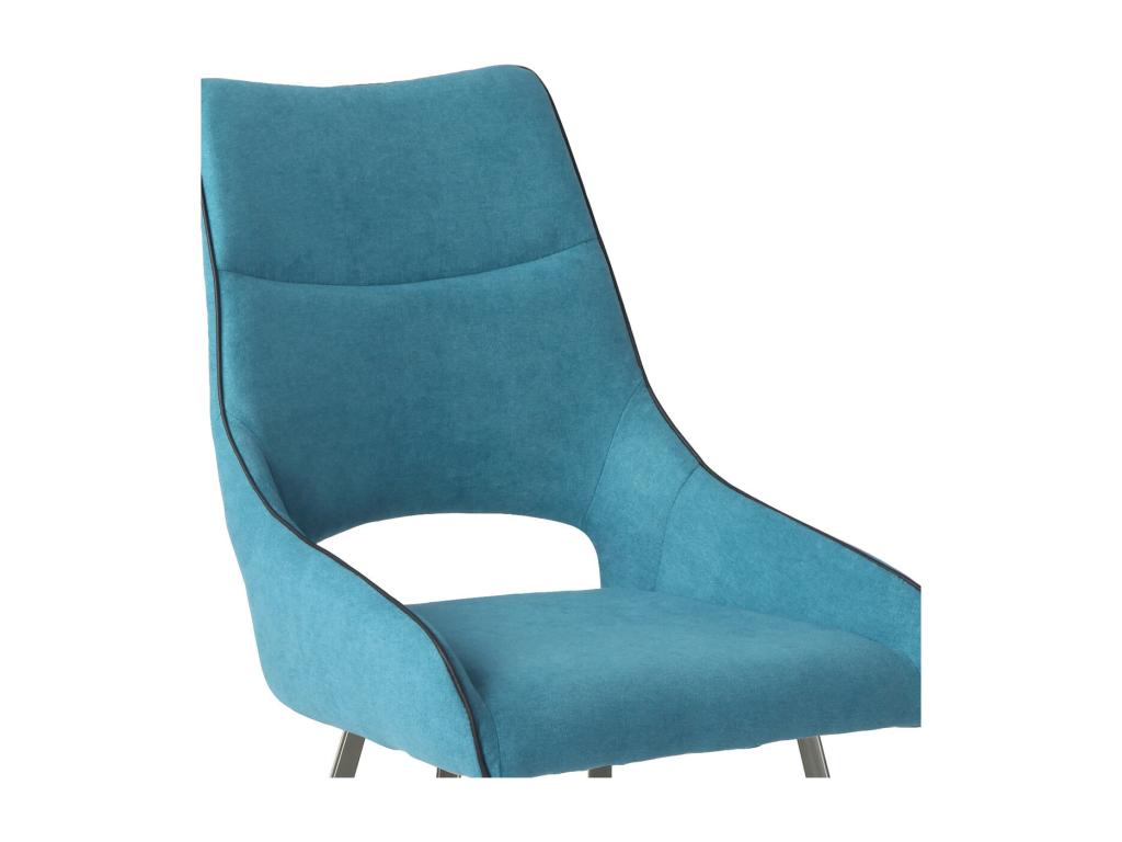 Ventoriq - Set of 6 Fabric Chairs, Blue PYXN47876