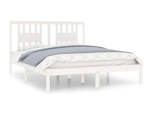 White bed frame, solid pine wood, 160x200 cm, UDUI72078