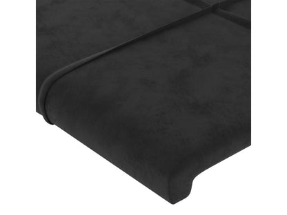 Headboard with wings, Black, 203x23x78/88 cm, Velvet, WCDR92045