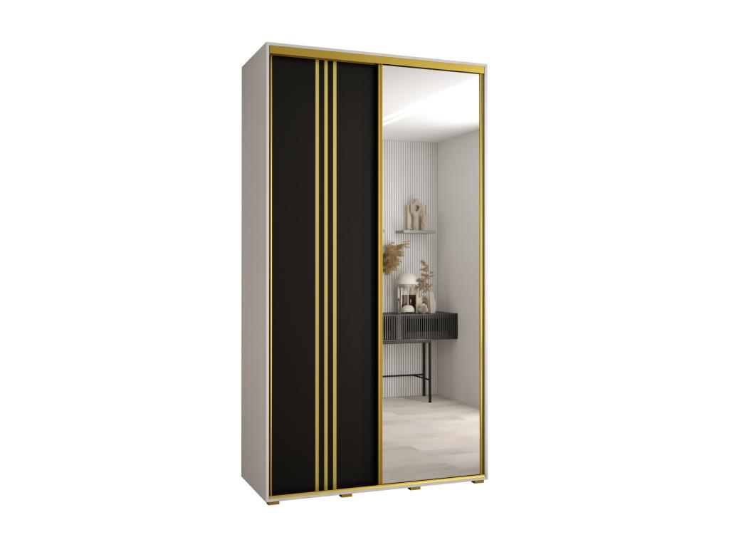 Ventoriq 7 Sliding Door Wardrobe 235.2/140/45 2 Doors White/Black/Gold WDNX48641