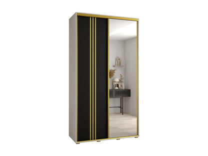 Ventoriq 7 Sliding Door Wardrobe 235.2/140/45 2 Doors White/Black/Gold WDNX48641