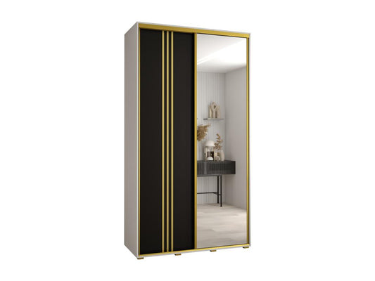 Ventoriq 7 Sliding Door Wardrobe 235.2/140/45 2 Doors White/Black/Gold WDNX48641