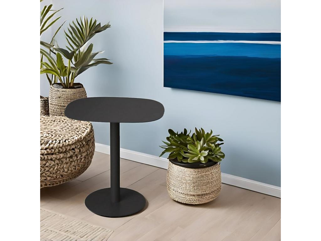 Side table, coffee table, end table, metal, Scandinavian design, functional - Black - 51x49x38 cm - Ventoriq LMRY95496