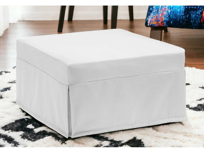 Ventoriq Folding Bed Pouf Convertible into a Single Bed Fabric Living Room Pouf Made in Italy 80x80h45 cm White KSIX95570