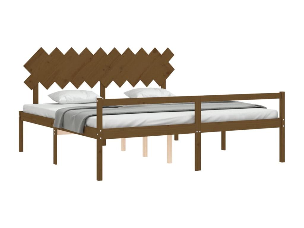 Bed for elderly person without mattress 200x200 cm solid wood GQNP63960