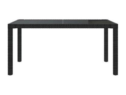 5-piece outdoor lounge set with cushions, black wicker resin, 2 RQXY31629