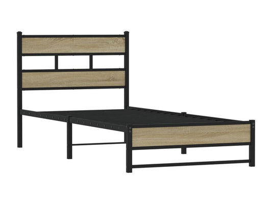 Ventoriq 90x200 cm oak metal bed frame without mattress KBXY90993
