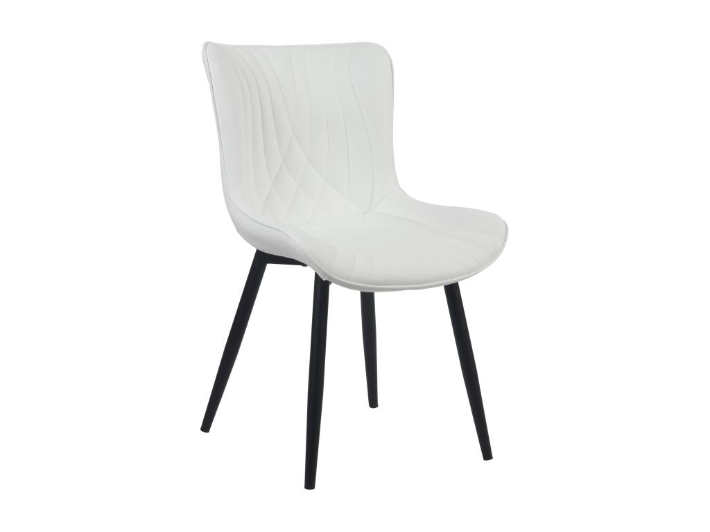 Dining chair - Faux leather / Metal - White - Ventoriq UEZB51387