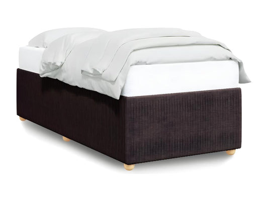Dark Brown Bed Frame 90x190 cm Fabric FLAP04789