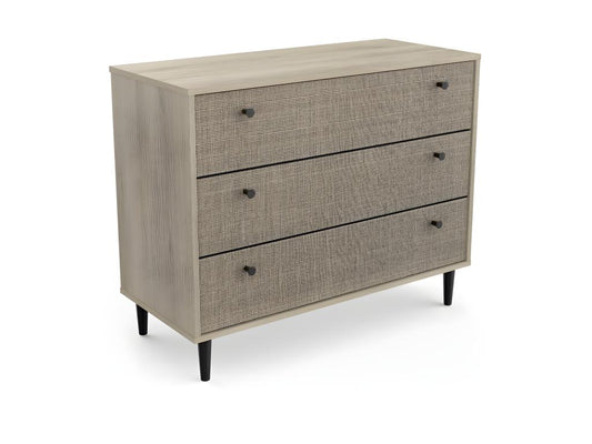 3-drawer chest in light oak - Ventoriq - W 90.5 x D 39.5 x H 72.5 cm PRHF56294